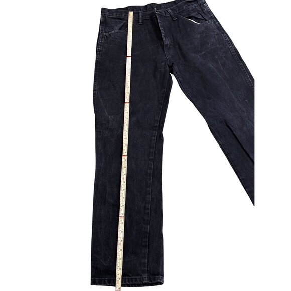 Rustler Mens Black Denim Jeans 34x30 Straight Leg 100% Cotton Made In Nicaragua - Picture 6 of 10